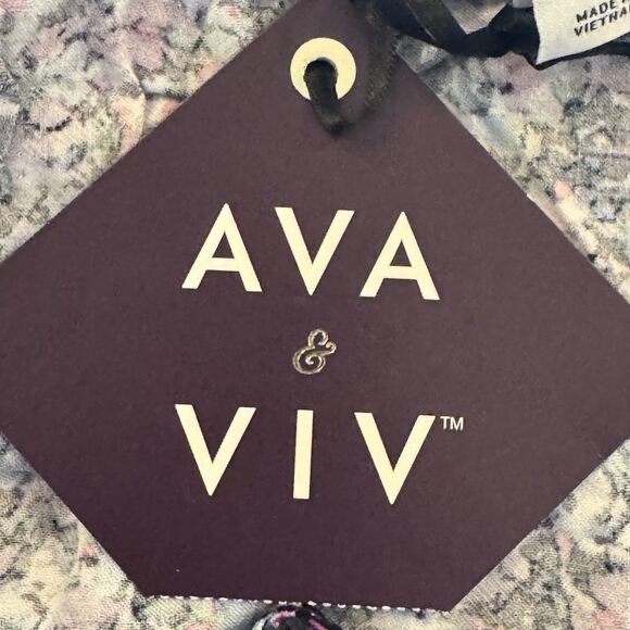 Ava & Viv Plus Size 2X Flowy Blouse Top NWT – Multicolor 3/4 Sleeve Boho Style - Picture 8 of 11